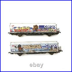2 wagons HBBILLS-uy SBB CARGO Tagués Ep VI-HO 1/87-MABAR GHO01