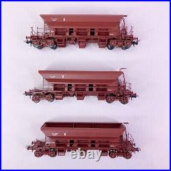 3 wagons trémies à ballast T1 Uas V, Sncf, Ep IV REE WB751 HO 1/87