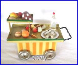 AC3431 Vintage Kibri 0 échelle Buffet Chariot Avec Nourriture Portions 63/4