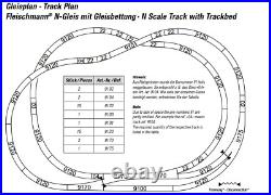 Fleischmann N-Raille Gleisset pour Noch 87040/87045 35-teilig Produit Neuf