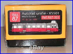 RAIL 87 LS MODELS AUTORAIL UNIFIE X 5501 3° classe SNCF