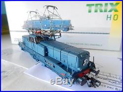 Rare Locomotive Trix Bb 12061 Bleu Ho Livre Fret Ho En Boite