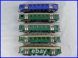 RARE WESA lot de 5 wagons voyageurs mitropa SBB CFF écartement 13 mm, éch 1/100