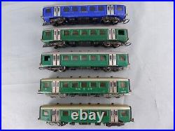 RARE WESA lot de 5 wagons voyageurs mitropa SBB CFF écartement 13 mm, éch 1/100