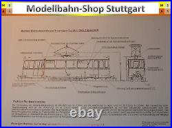 Stuttgart Tramway Railcar. T2 Miniature Kit Complet IN H0 + LED Et Décalcos