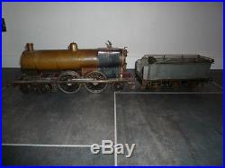 Très ancienne locomotive vapeur vive ech II-a 67mm ou III bing schoenner carette
